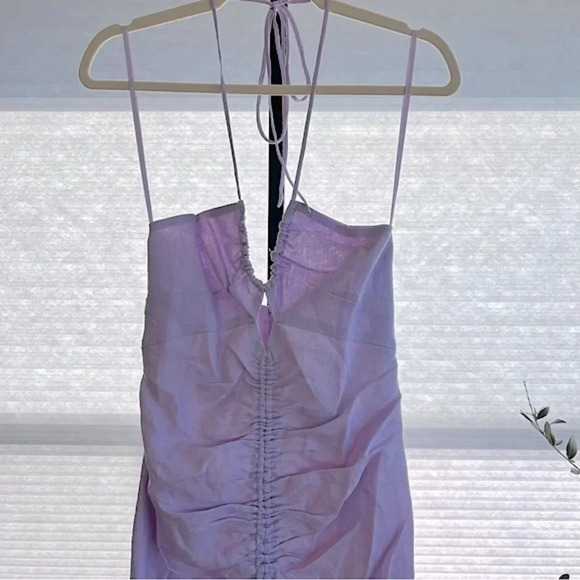 Rumer Australia Estelle Halter Linen Maxi Dress Lilac Small Contemporary NWT - Picture 6 of 12